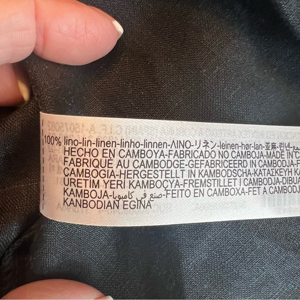 NWT Elegant 100% Linen Black Wrap Top - Picture 8 of 9